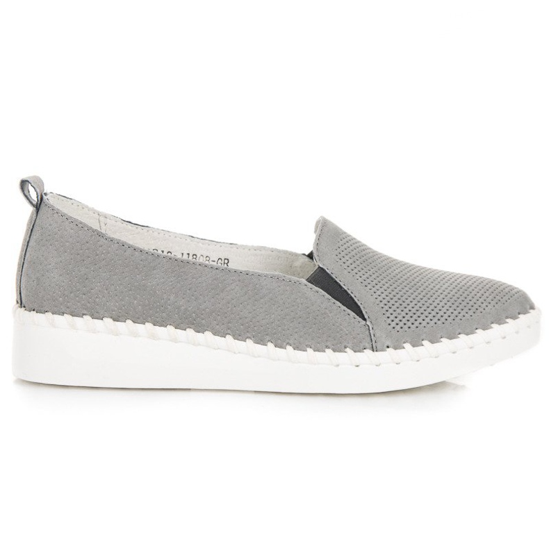 Mocassins vinceza en cuir gris