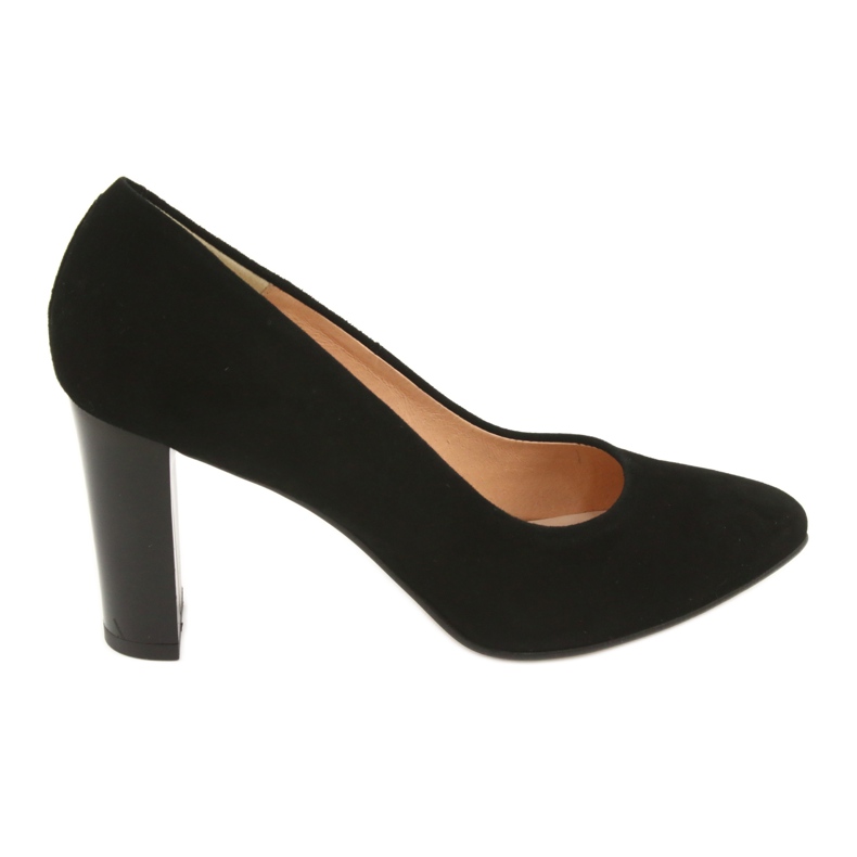 Espinto Pumps pour femmes sur le post 942/5 noir avec du cuir en daim le noir