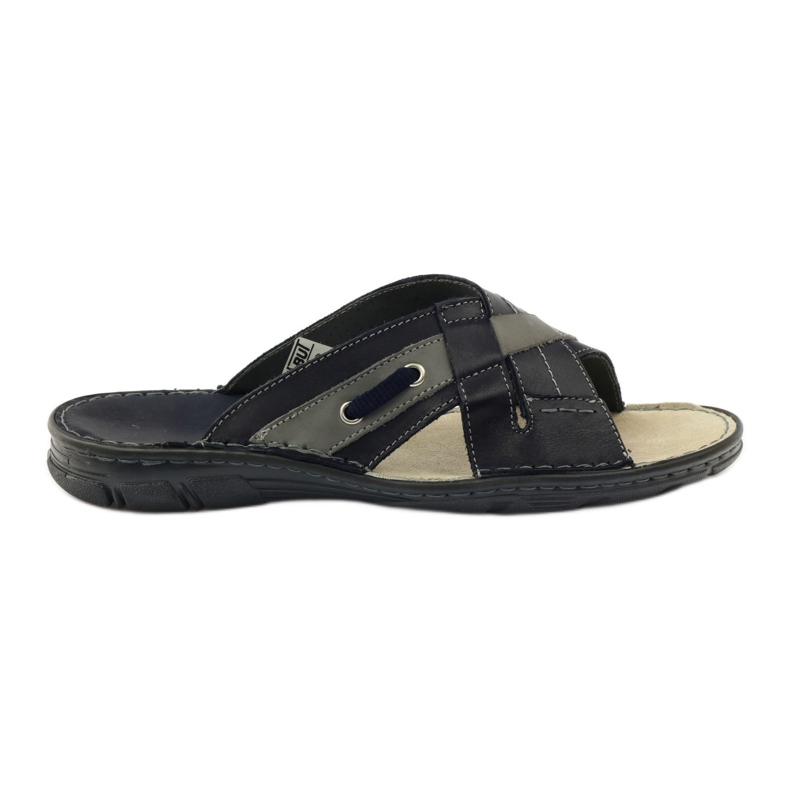 Chaussons homme en cuir Naszbut 055, bleu marine