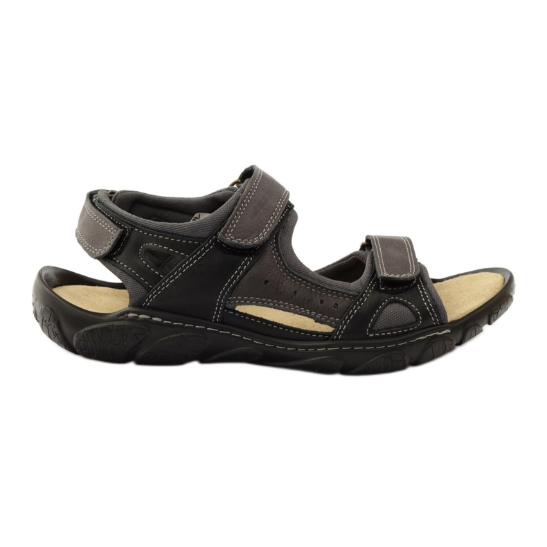 Sandales en cuir velcro Naszbut 043 le noir gris Sandales en cuir velcro Naszbut 043 le noir gris