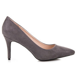 Milaya Escarpins en daim gris
