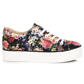 Yes Mile Baskets nouées à fleurs multicolore