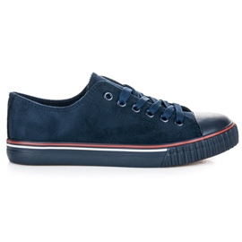 Baskets en daim bleu