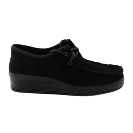 Chaussons velours côtelé Ren But noir