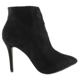 Bottes Lisses Sur Un Talon Haut En Daim 8862 Noir le noir