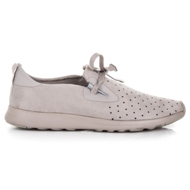 Kylie Slipons en daim ajouré gris
