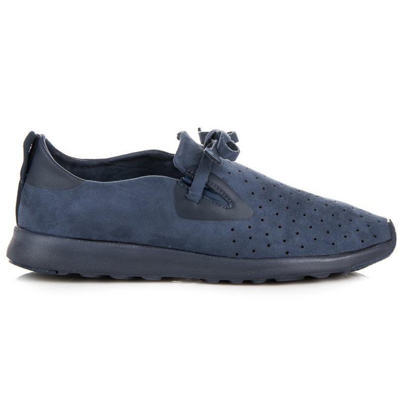 Kylie Slipons en daim ajouré bleu