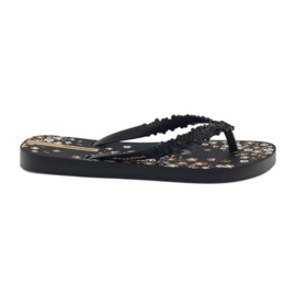 Ipanema 82397 pantoufles pour femmes à fleurs le noir brun