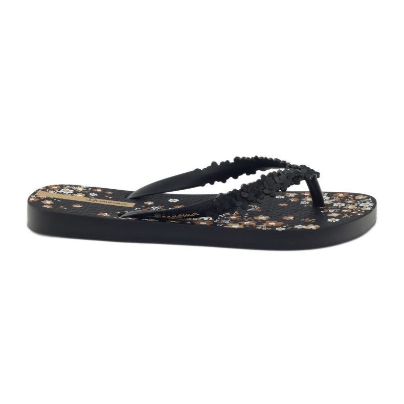 Ipanema 82397 pantoufles pour femmes à fleurs le noir brun