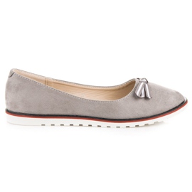 Ballerines en daim gris