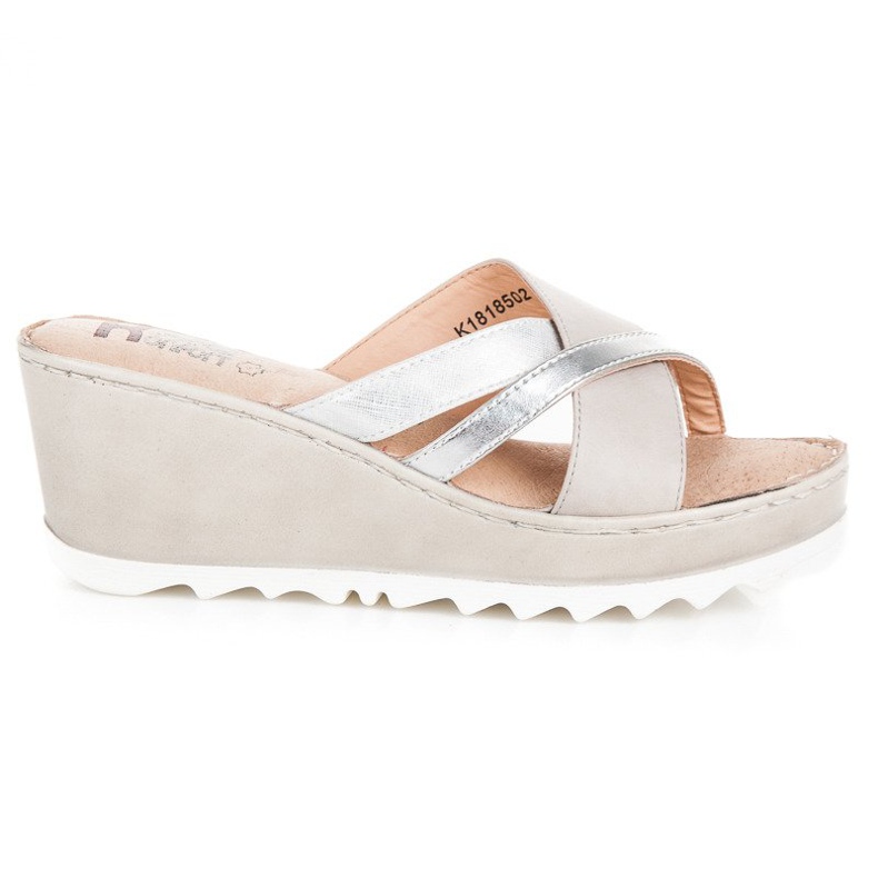 Kylie Pantoufles compensées brun gris Kylie Pantoufles compensées brun gris