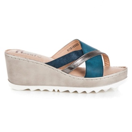 Kylie Pantoufles compensées bleu