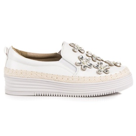 Espadrilles sur la plate-forme des vices blanche