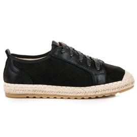 Seastar Espadrilles en daim à lacets noir