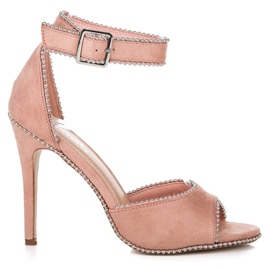 Seastar Sandales en daim sur un talon haut rose