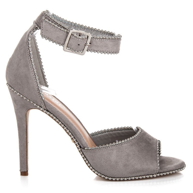 Seastar Sandales en daim sur un talon haut gris