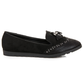 Nio Nio Mocassins à la mode avec des franges le noir