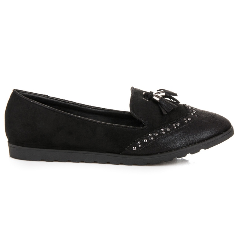 Nio Nio Mocassins à la mode avec des franges le noir