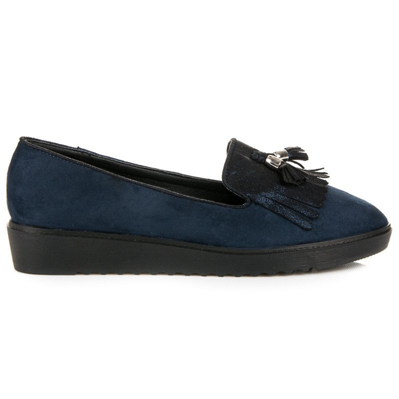 Bestelle Mocassins bleu marine à franges