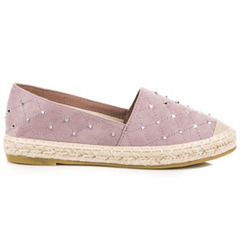 Coura Espadrilles en daim matelassé violet