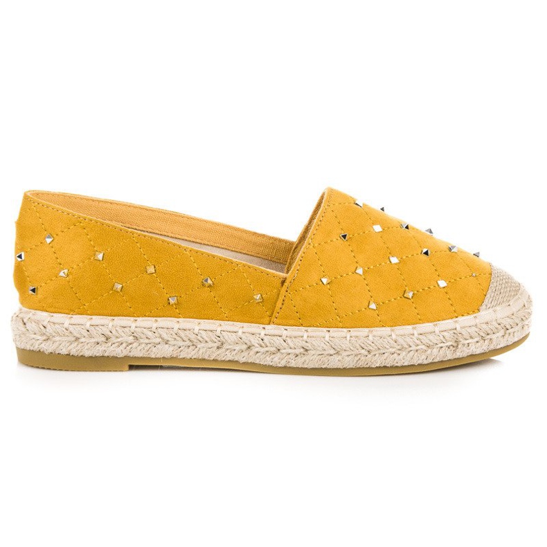 Coura Espadrilles en daim matelassé jaune