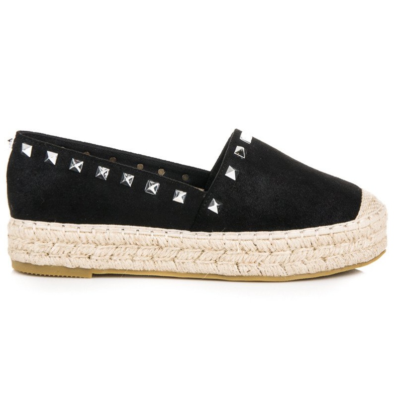 Coura Espadrilles en daim sur la plateforme le noir
