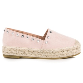 Coura Espadrilles en daim sur la plateforme rose