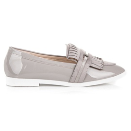 Ideal Shoes Mocassins laqués gris clair
