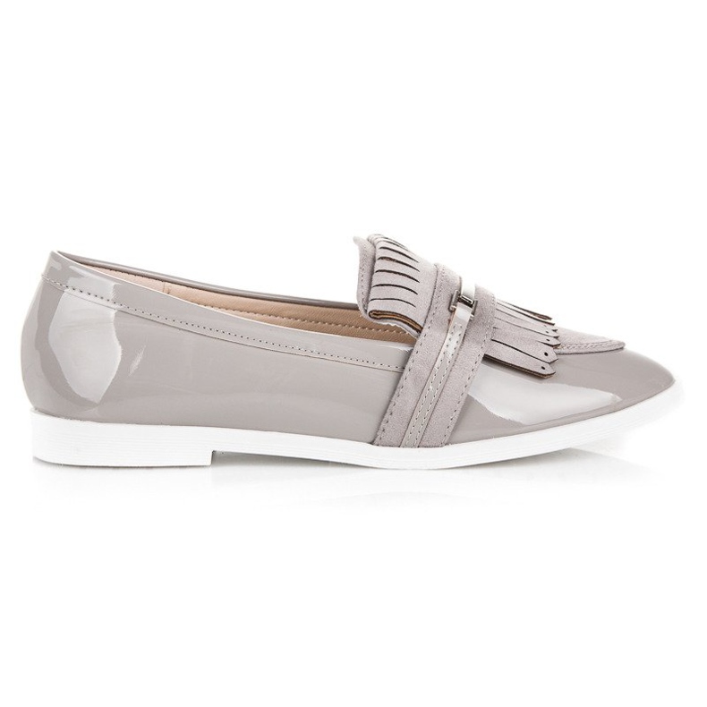 Ideal Shoes Mocassins laqués gris clair