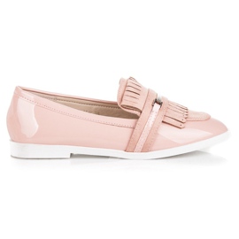 Ideal Shoes Mocassins laqués poudre rose