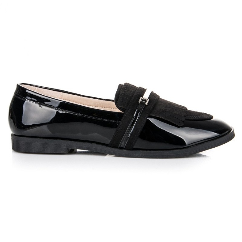 Ideal Shoes Mocassins laqués noirs le noir