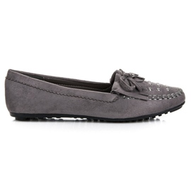 Mocassins en daim élégants gris