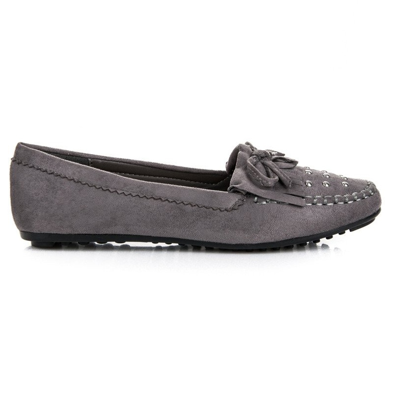 Mocassins en daim élégants gris