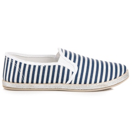 Muto Espadrilles à enfiler à rayures bleu