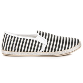 Muto Espadrilles à enfiler à rayures le noir