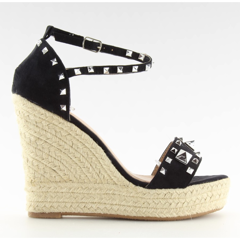 Espadrilles noires à semelles compensées le noir