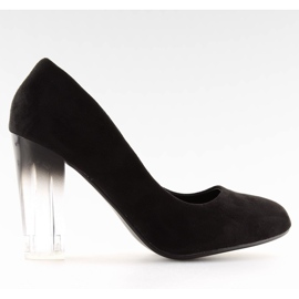Escarpins talons hauts ombre noir 889-6 Noir
