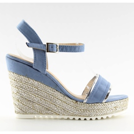 Sandales, espadrilles à semelles compensées, bleu 6823 Bleu