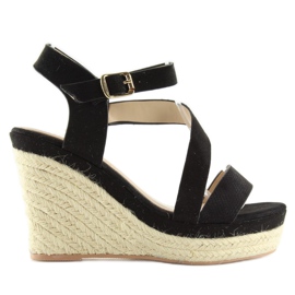 Noir Espadrilles à semelles compensées, noir 333-8 Noir