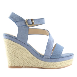 Bleu Espadrilles à semelles compensées, bleu 333-8 Bleu