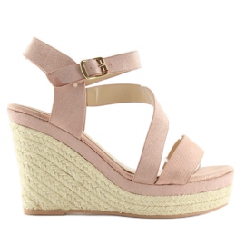 Espadrilles à semelles compensées rose 333-8 Rose