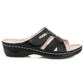 Hasby Chaussons d'été confortables le noir