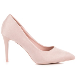 Escarpins en daim poudré rose