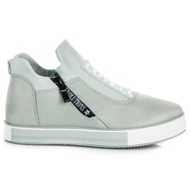 Ideal Shoes Baskets en daim vertes