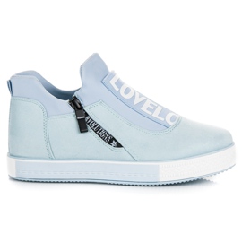 Ideal Shoes Baskets en daim bleu