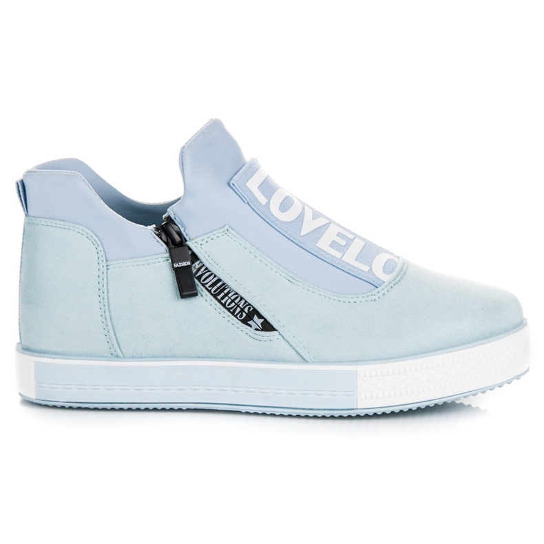 Ideal Shoes Baskets en daim bleu