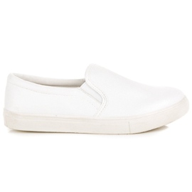 L. Day Slipons en daim blanc