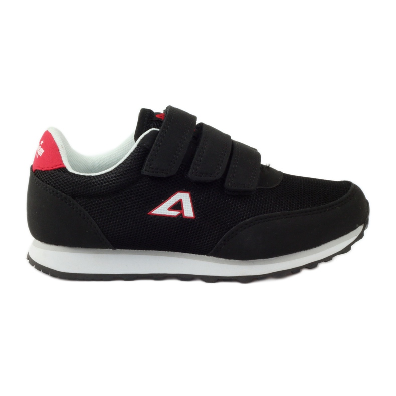 American Club Chaussures de sport Baskets américaines noires à scratch rouge le noir