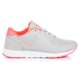 Ax Boxing Chaussures de sport grises pour femmes orange rose
