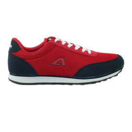 American Club Chaussures de sport nouées rouges américaines pour hommes bleu marine
